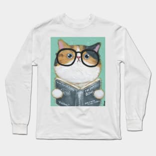 Kitty Reading Scary Stories Long Sleeve T-Shirt